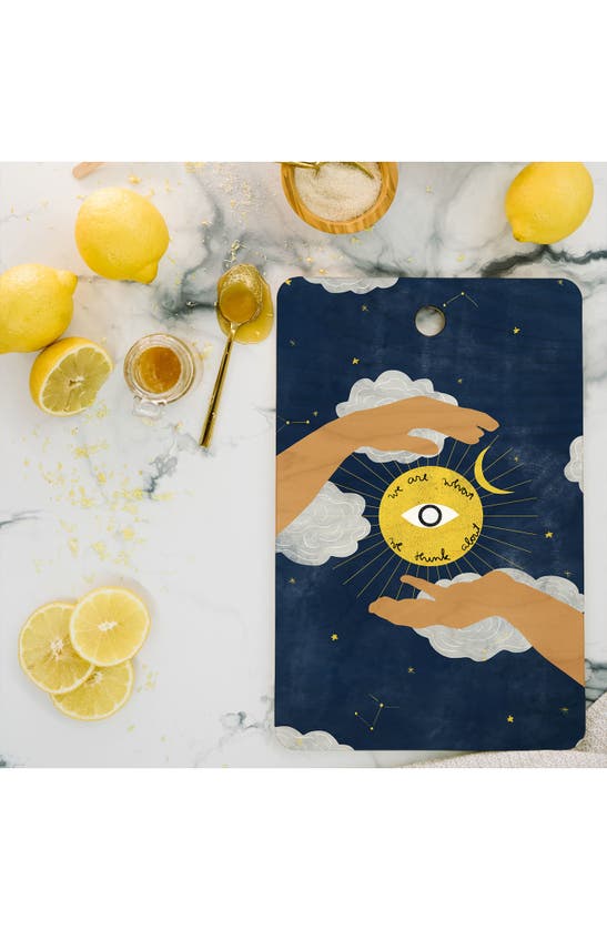Deny Designs We Are What We Think About By Alja Horvat Cutting Board In Blue