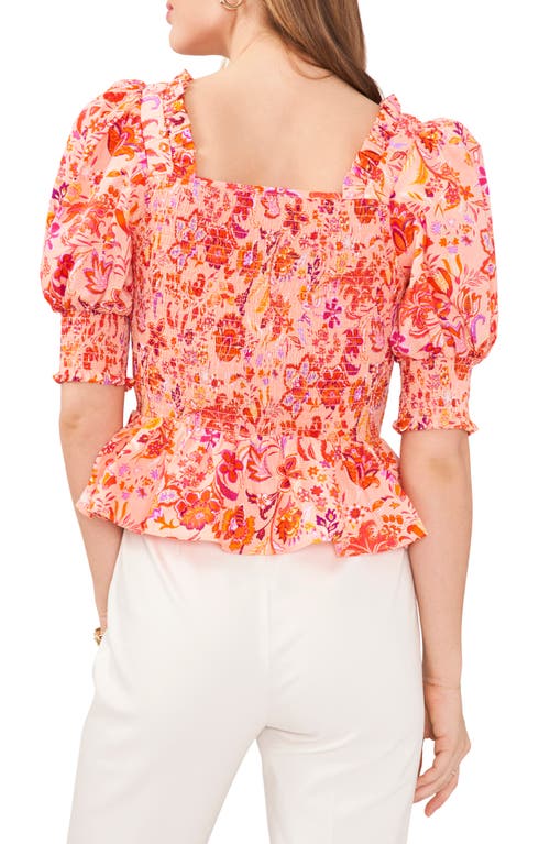 CHAUS CHAUS SMOCKED PUFF SLEEVE BLOUSE