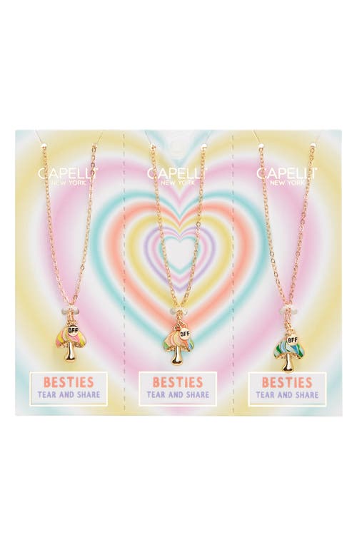 Capelli New York Kids' Assorted 3-Pack BFF Mushroom Pendant Necklaces in Multi at Nordstrom