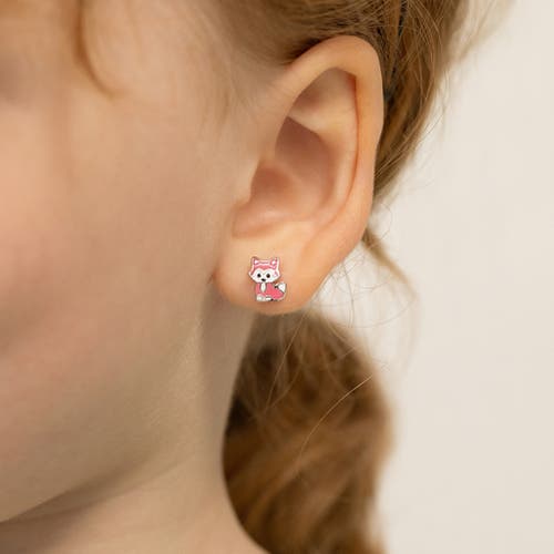 Shop In Season Jewelry Little Fox Earrings In Pink & White