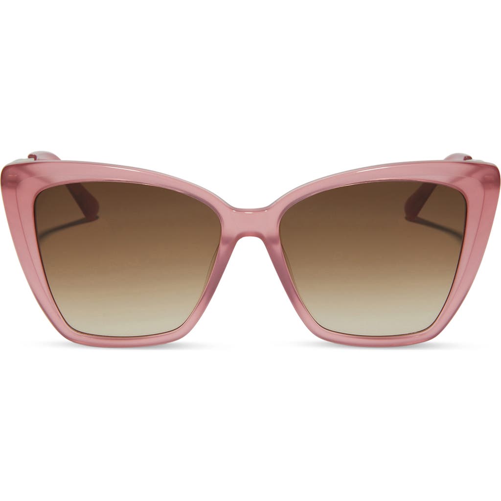 Diff Becky Ii 55mm Cat Eye Sunglasses In Guava/brown Gradient