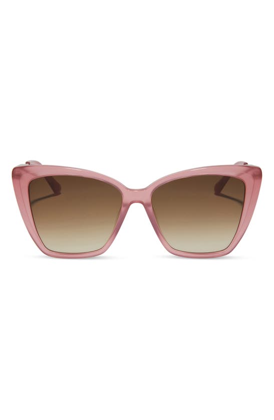 Diff Becky Ii 56mm Gradient Cat Eye Sunglasses In Guava / Brown Gradient