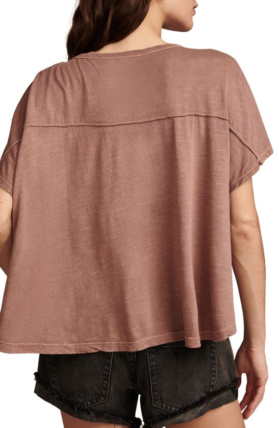 Shop Lucky Brand Braided Dolman Sleeve T-shirt In Friar Brown