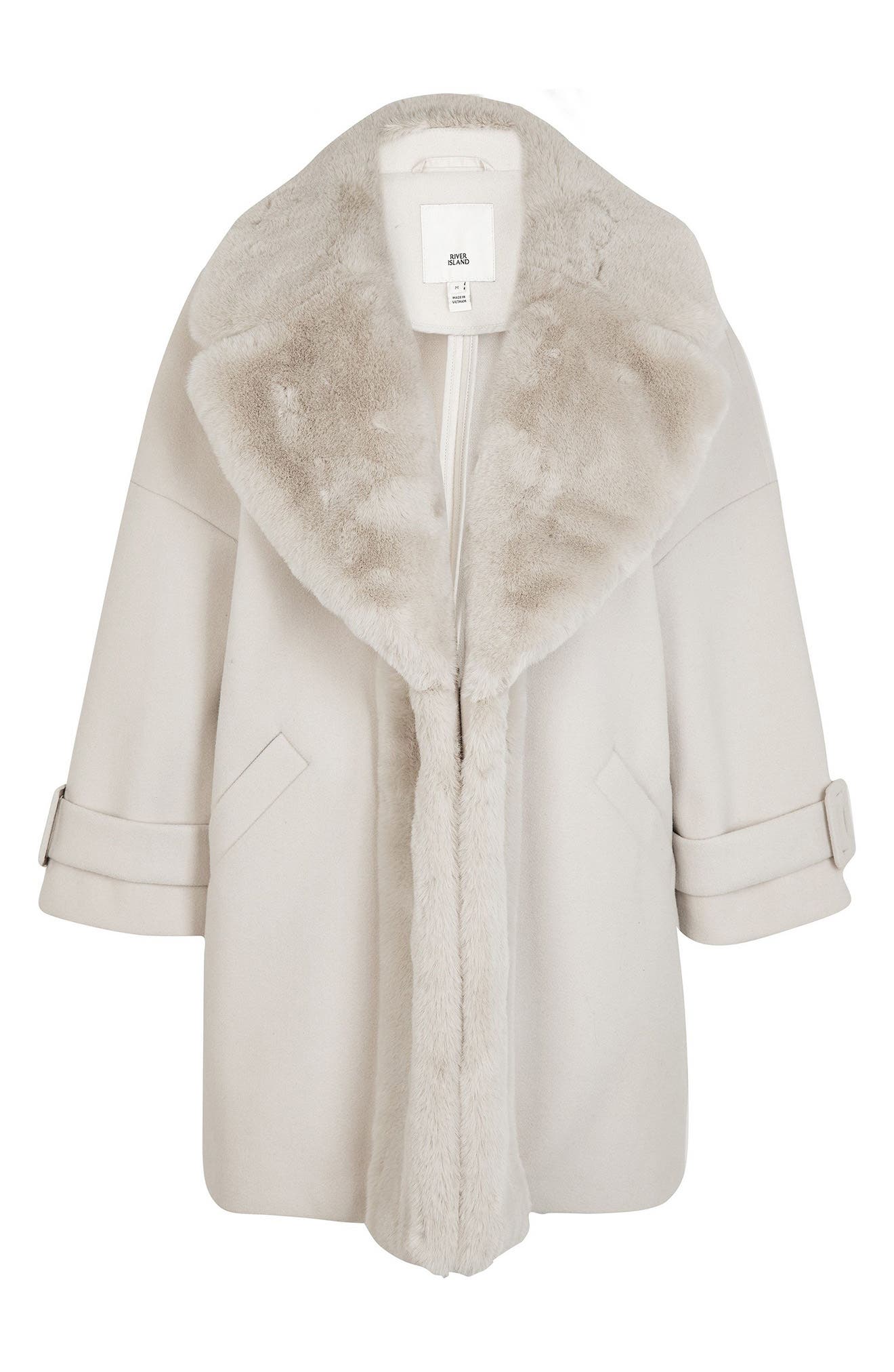 shearling swing coat
