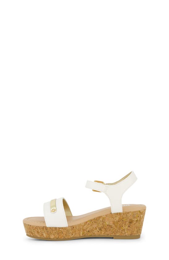 Shop Dkny Kids' Amber Wedge Sandal In White