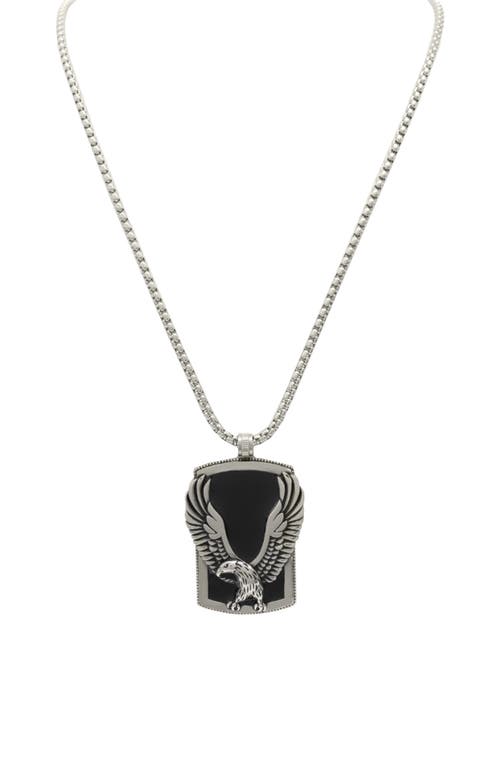 Shop American Exchange 2-piece Stainless Steel Eagle Pendant Necklace & Bracelet Set In Silver/black