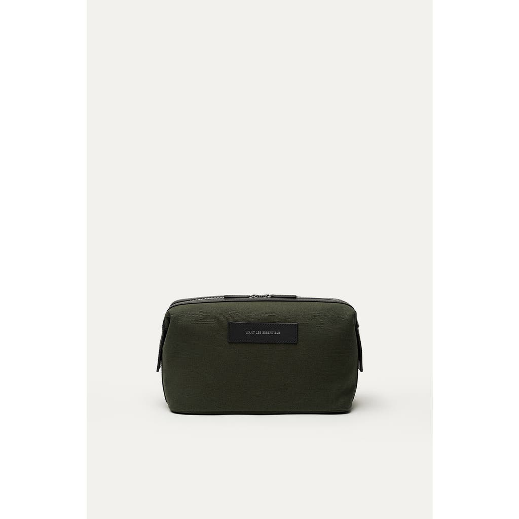 Want Les Essentiels De La Vie Want Les Essentiels Kenyatta Organic Cotton Canvas Toiletry Bag In Green