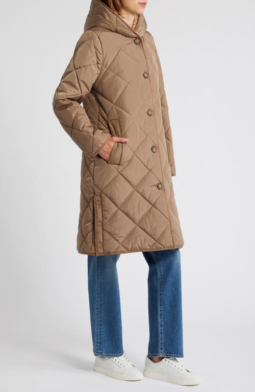LUCKY BRAND LUCKY BRAND COZY DIAMOND QUILTED FAUX SHEARLING LINED COAT