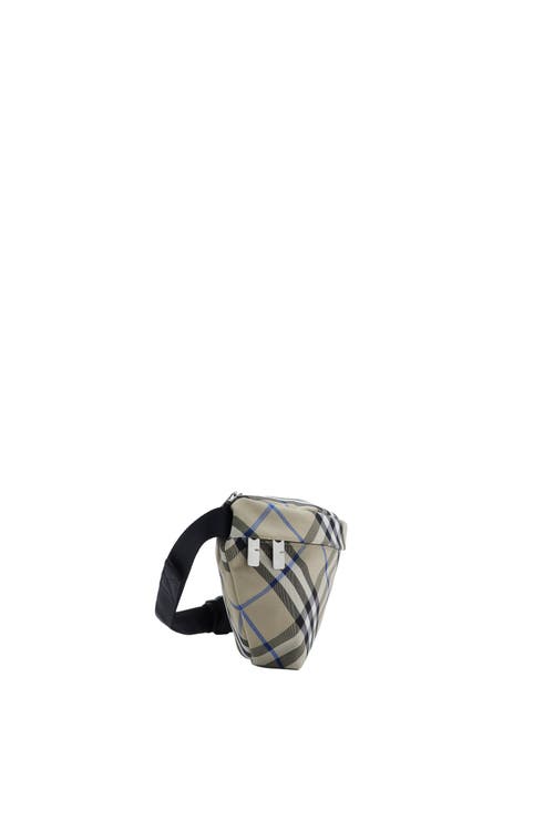 Burberry Check Belt Bag In Lichen
