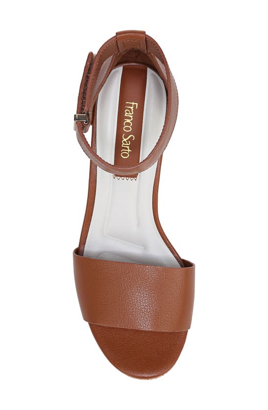 Franco Sarto Clemens Ankle Strap Platform Wedge Sandal In Cognac