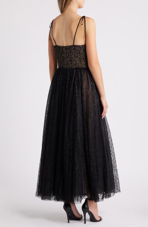 Shop Chelsea28 Lace Sequin Tie Strap Maxi Dress In Black