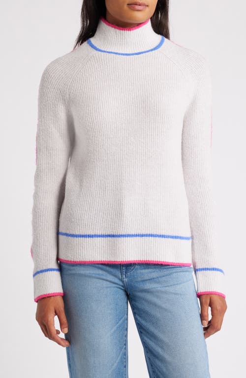 Shop Hatley Contrast Trim Mock Neck Sweater In Grey