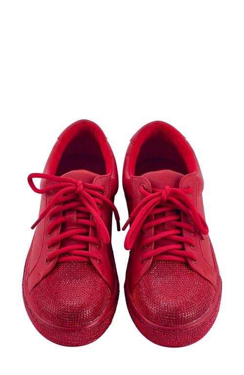 Lady Couture Legend Rhinestone Sneaker In Red
