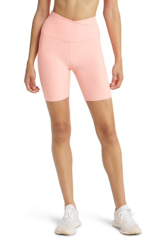 BEYOND YOGA BEYOND YOGA AT YOUR LEISURE SPACE DYE HIGH WAIST BIKE SHORTS