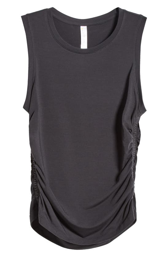 Shop Zella In The Zone Ruched Side Tank In Black