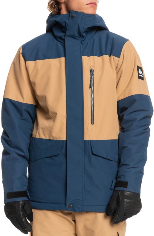 Quiksilver Mission Colorblock Waterproof Technical Snow Jacket in Insignia Blue
