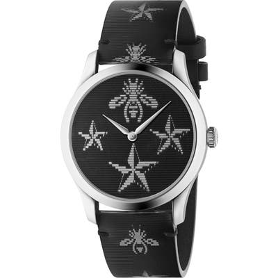 Gucci G-Timeless Leather Strap Watch,
