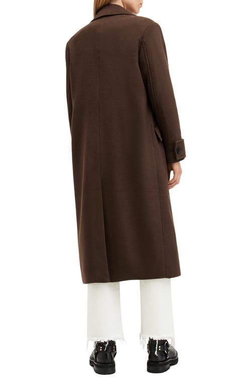 Shop Allsaints Mabel Double Breasted Coat In Sugar Brown