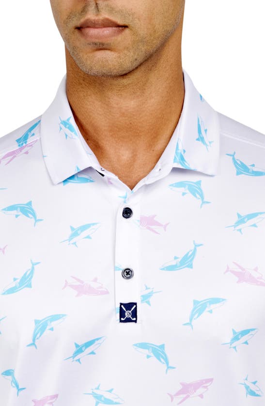 Shop Construct Shark Golf Polo In White