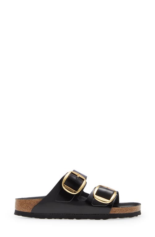 Shop Birkenstock Arizona Big Buckle Slide Sandal In High Shine Black