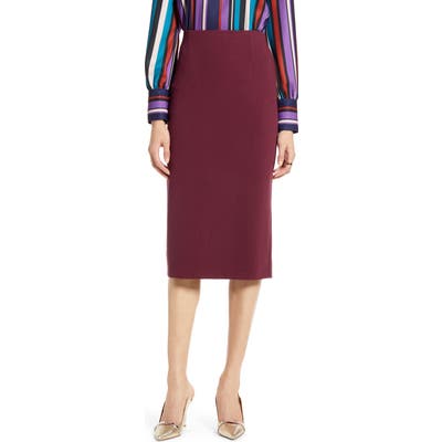 Petite Halogen Knit Pencil Skirt, Burgundy