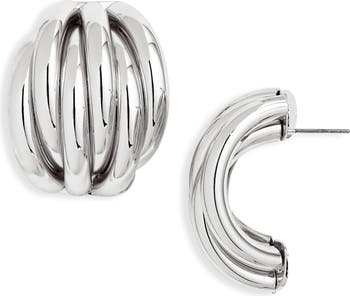 Open Edit Ridge Hoop Earrings | Nordstrom