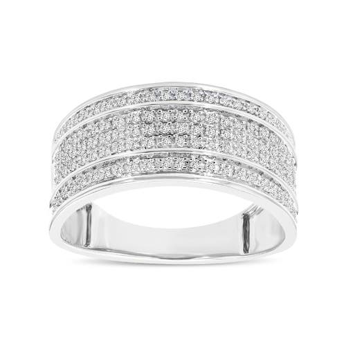 Shop Luvmyjewelry Elysium Unisex Diamond Band Ring In 10k White Gold