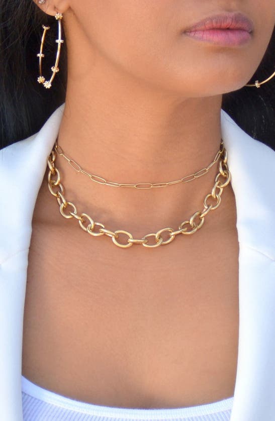 Shop Liza Schwartz Naomi Chain Necklace In Gold