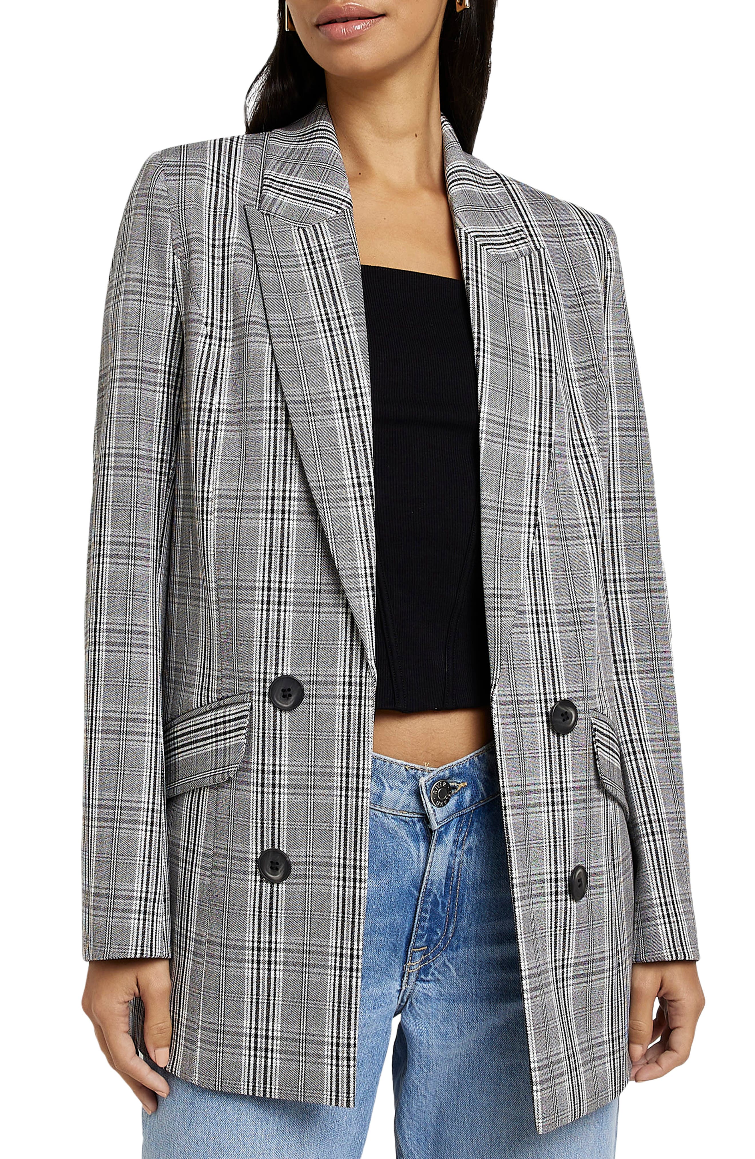 river island double breasted blazer