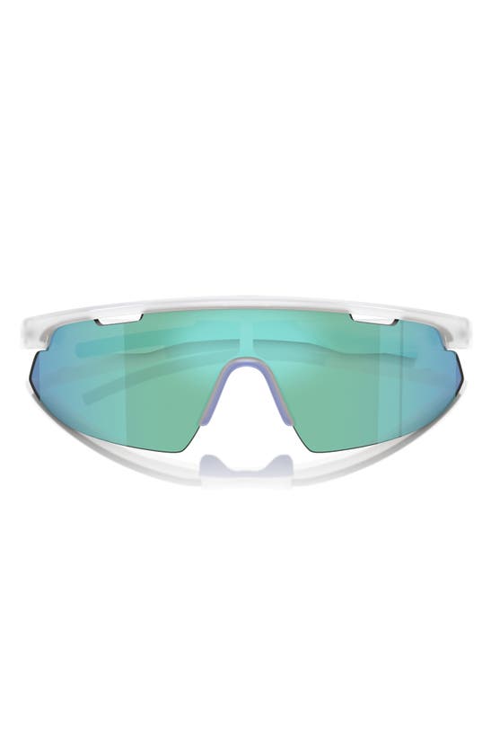 Shop Scuderia Ferrari 141mm Irregular Shield Sunglasses In Opal Grey