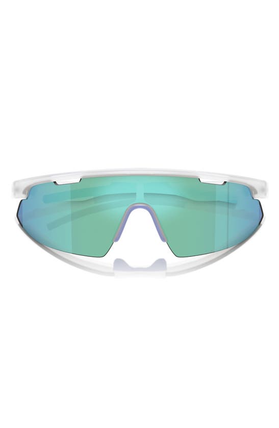 Scuderia Ferrari 141mm Irregular Shield Sunglasses In Opal Grey