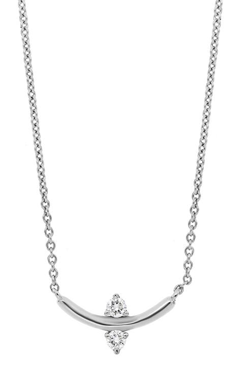 Tiffany & Co. Platinum 0.27ctw Diamond Bow Pendant Necklace