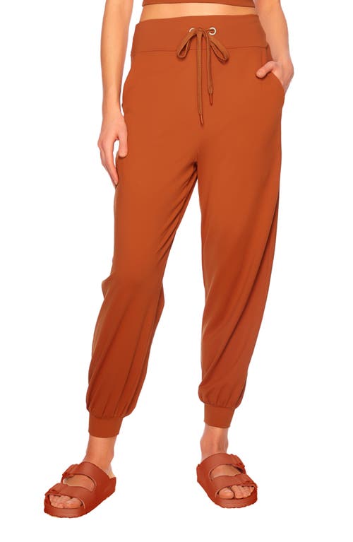 Susana Monaco Drawstring Ankle Joggers In Orange