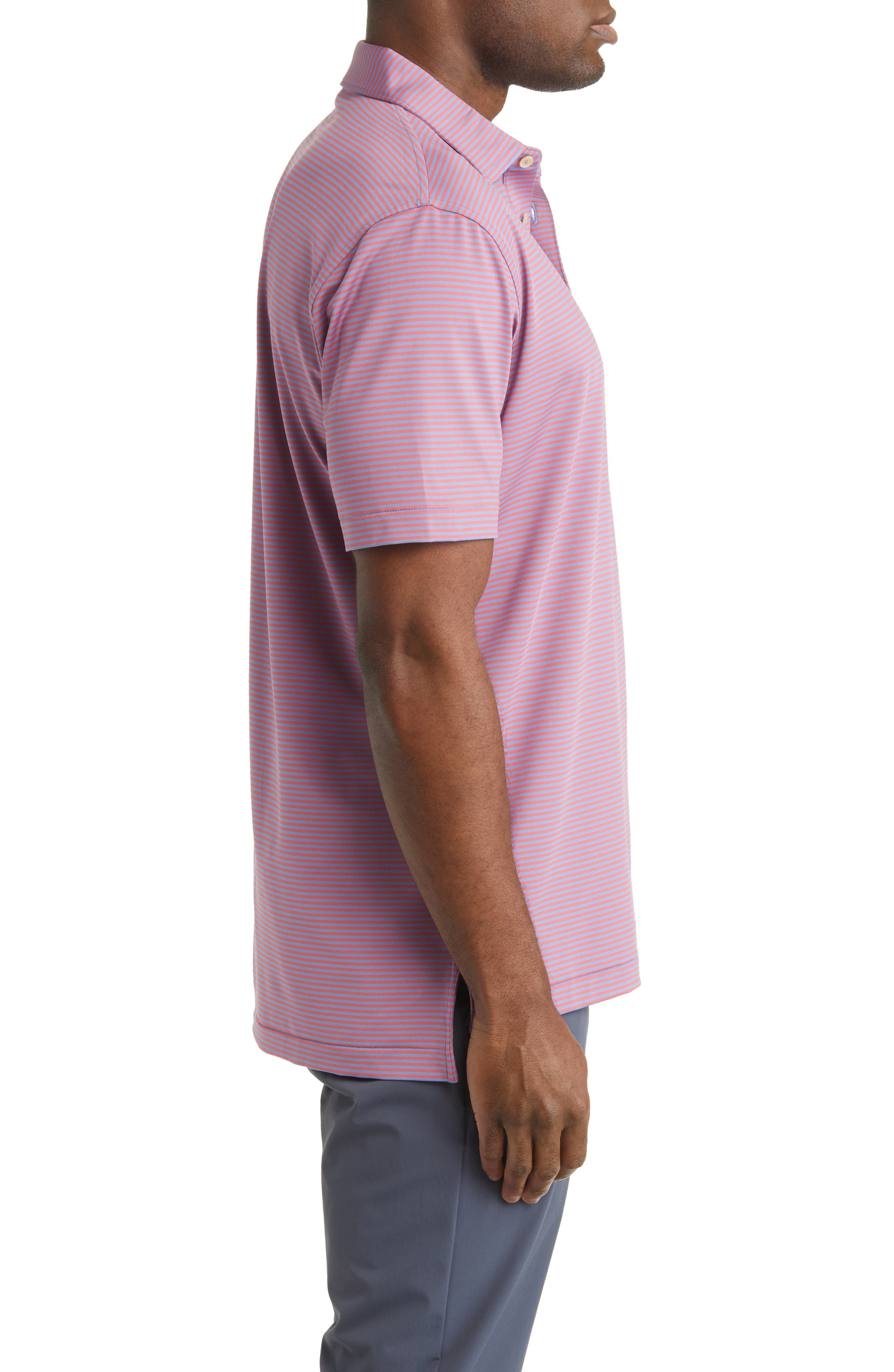 Peter Millar Jubilee Stripe Performance Polo - Radiant Blue