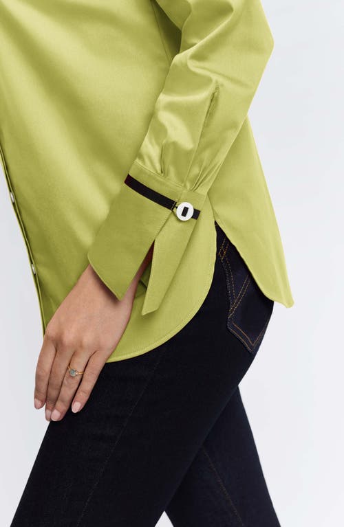 Shop Foxcroft Iris Button-up Shirt In Chartreuse