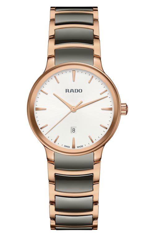 RADO Centrix Bracelet Watch, 30.5mm in Silver-White at Nordstrom