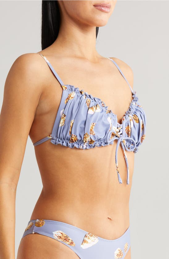 Shop Montce Vero Ruched Bikini Top In Shell