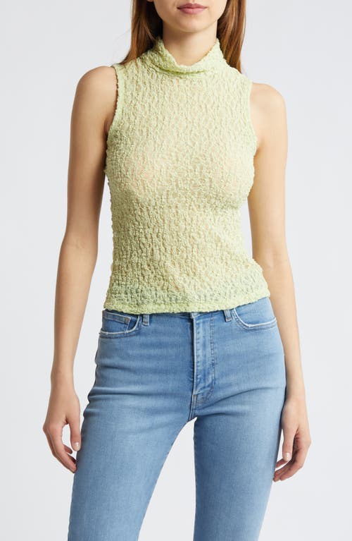 FRAME Mock Neck Sleeveless Mesh Top at Nordstrom,