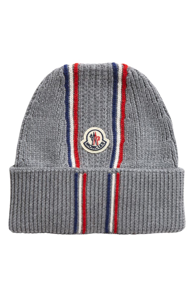 Moncler Tricolor Stripe Wool Beanie | Nordstrom