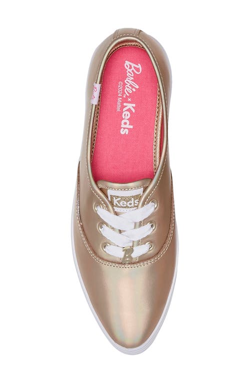 Shop Keds ® X Barbie® Platform Sneaker In Gold Leather