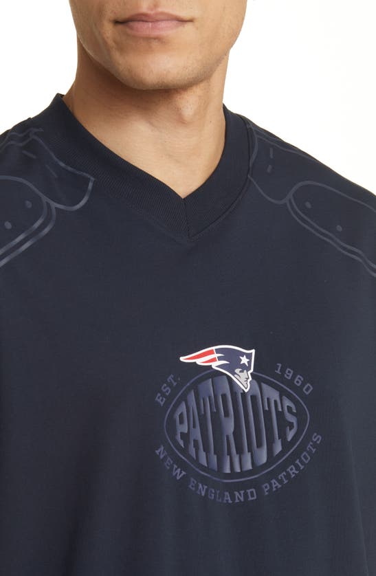 Shop Hugo Boss Boss X Nfl Tackle Graphic T-shirt In New England Patriots Dark Blue