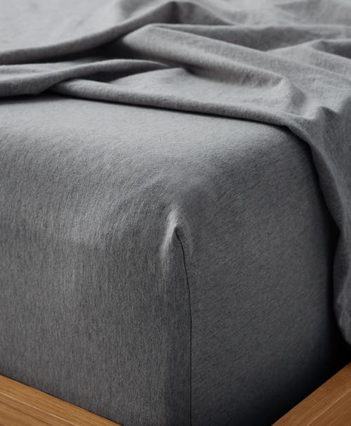 Pact Organic Favorite Tee Jersey Fitted Sheet In Medium Grey Heather