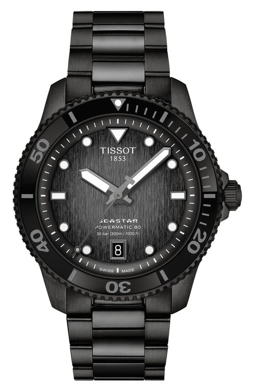 Tissot Seastar 1000 Powermatic 80 Bracelet Watch, 40mm In Black