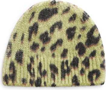 Leopard print wool beanie