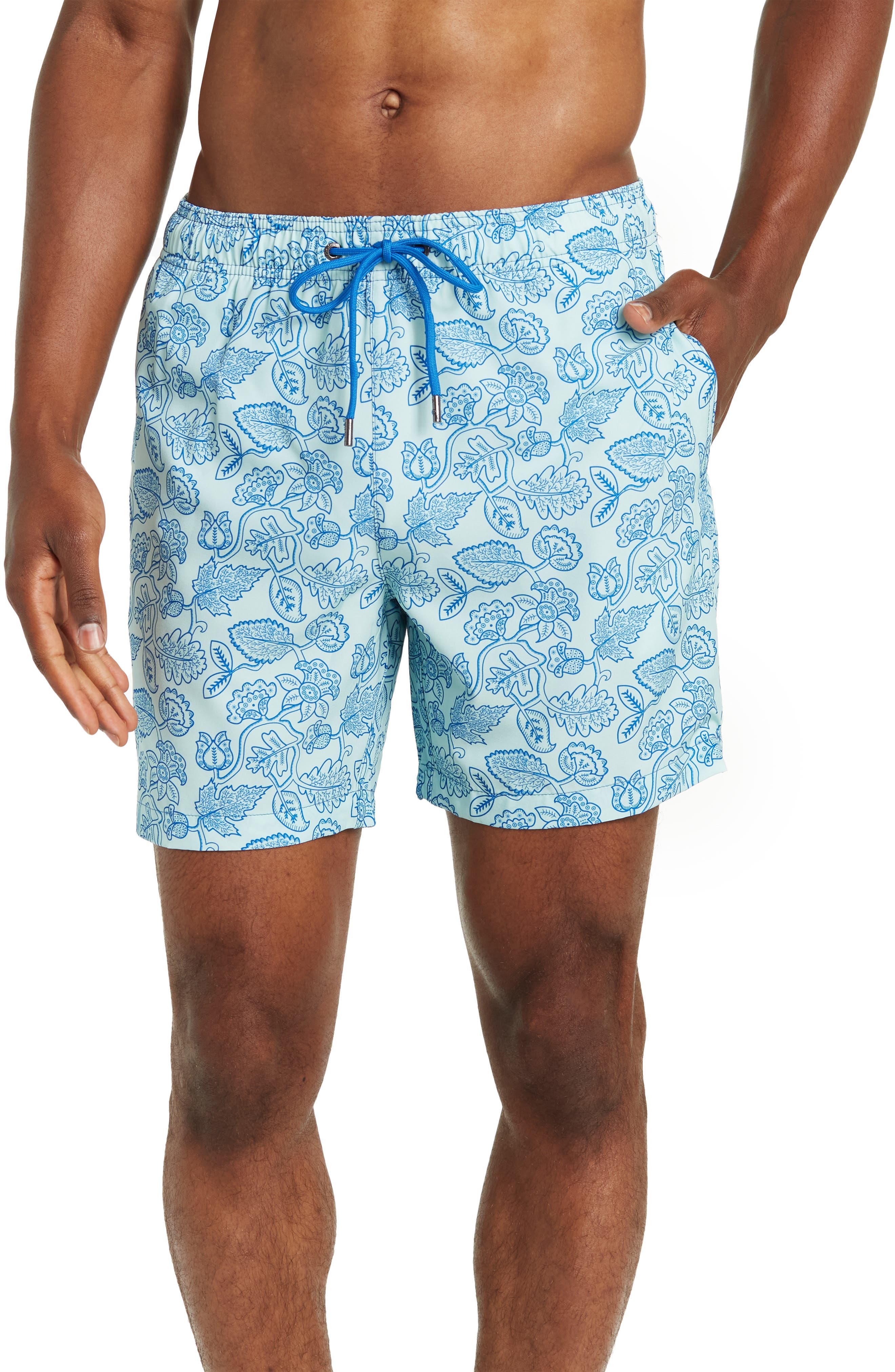 Classic Swim Shorts for Men Leafy Pink camo Swimming Trunks Pocket Mens Beach Shorts Swimwear