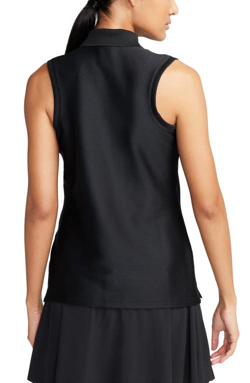 Shop Nike Victory Dri-fit Sleeveless Golf Polo In Black/white