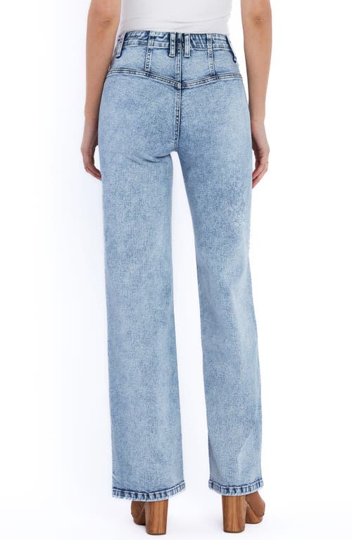 Wash Lab Denim Asymmetric Waist Flare Jeans In Mist Blue