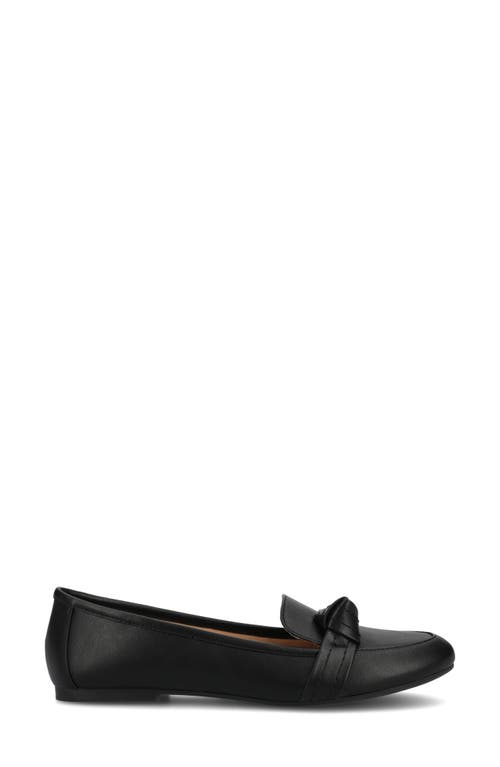 Journee Collection Marci Knotted Strap Loafer In Black/black