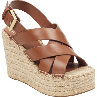 Marc Fisher Ltd Alenni Platform Wedge Sandal, Brown