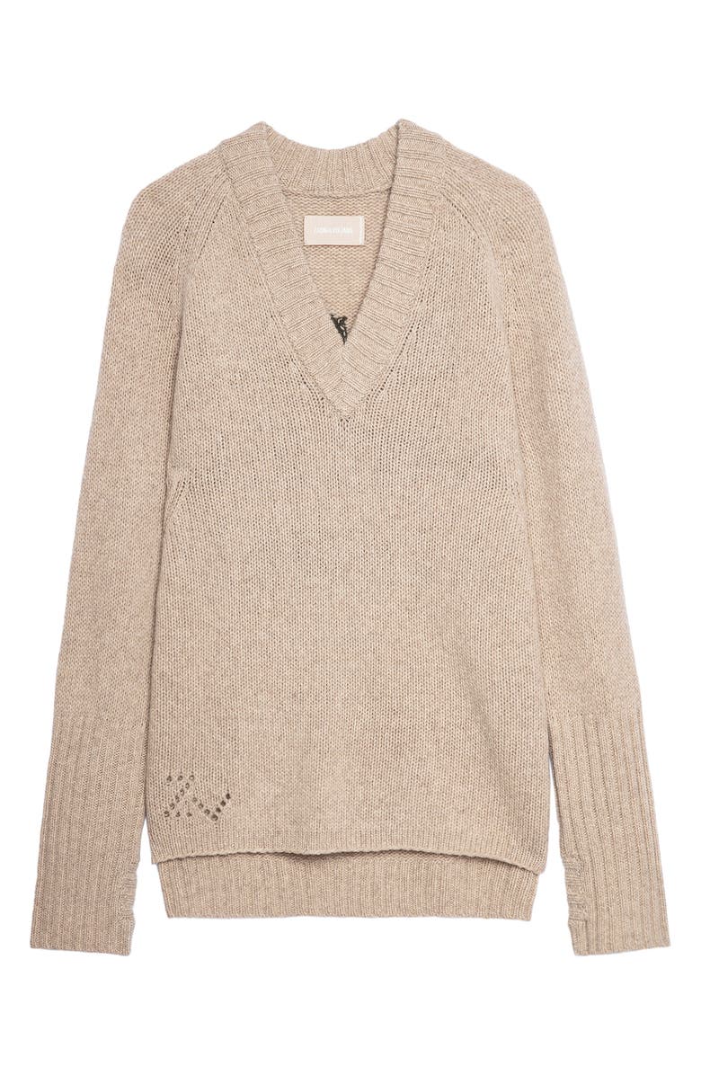 Valmy Intarsia Oversize Merino Wool V-Neck Sweater